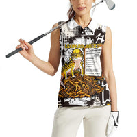 Leopard Gecko Women Sleeveless Polo Shirt Tiny Dinosaur Department Funny Pest Control Graffiti
