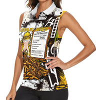 Leopard Gecko Women Sleeveless Polo Shirt Tiny Dinosaur Department Funny Pest Control Graffiti