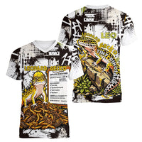 Leopard Gecko Women V-Neck T-Shirt Tiny Dinosaur Department Funny Pest Control Graffiti