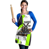 Rabbit Powered By Hay And Attitude Apron Funny Sarcastic Bunny Diagram Graphic Art