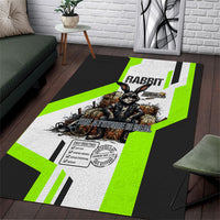 Rabbit Powered By Hay And Attitude Area Rug Funny Sarcastic Bunny Diagram Graphic Art