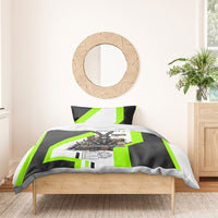 Rabbit Powered By Hay And Attitude Bedding Set Funny Sarcastic Bunny Diagram Graphic Art