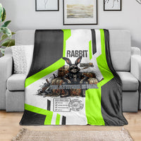 Rabbit Powered By Hay And Attitude Blanket Funny Sarcastic Bunny Diagram Graphic Art