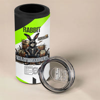 Rabbit Powered By Hay And Attitude 4 in 1 Can Cooler Tumbler Funny Sarcastic Bunny Diagram Graphic Art
