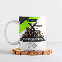 Rabbit Powered By Hay And Attitude Ceramic Mug Funny Sarcastic Bunny Diagram Graphic Art
