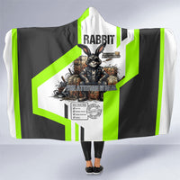 Rabbit Powered By Hay And Attitude Hooded Blanket Funny Sarcastic Bunny Diagram Graphic Art