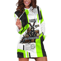 Rabbit Powered By Hay And Attitude Hoodie Dress Funny Sarcastic Bunny Diagram Graphic Art