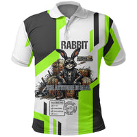 Rabbit Powered By Hay And Attitude Polo Shirt Funny Sarcastic Bunny Diagram Graphic Art