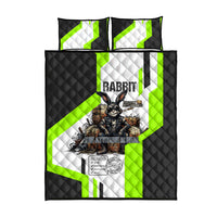Rabbit Powered By Hay And Attitude Quilt Bed Set Funny Sarcastic Bunny Diagram Graphic Art