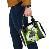 Rabbit Powered By Hay And Attitude Shoulder Handbag Funny Sarcastic Bunny Diagram Graphic Art