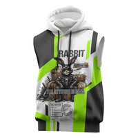Rabbit Powered By Hay And Attitude Sleeveless Hoodie Funny Sarcastic Bunny Diagram Graphic Art