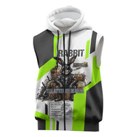 Rabbit Powered By Hay And Attitude Sleeveless Zip Hoodie Funny Sarcastic Bunny Diagram Graphic Art