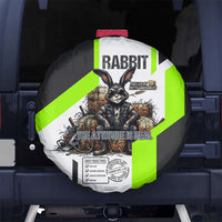 Rabbit Powered By Hay And Attitude Spare Tire Cover Funny Sarcastic Bunny Diagram Graphic Art