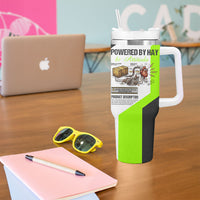 Rabbit Powered By Hay And Attitude Tumbler With Handle Funny Sarcastic Bunny Diagram Graphic Art