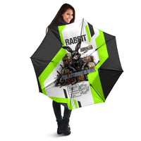 Rabbit Powered By Hay And Attitude Umbrella Funny Sarcastic Bunny Diagram Graphic Art