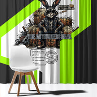 Rabbit Powered By Hay And Attitude Window Curtain Funny Sarcastic Bunny Diagram Graphic Art