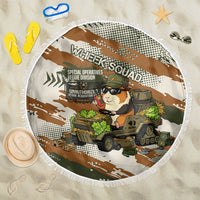 Wheek Squad Guinea Pig Beach Blanket Funny Military Tactical Camo Veggie Division Schematic