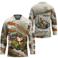 Wheek Squad Guinea Pig Hockey Jersey Funny Military Tactical Camo Veggie Division Schematic