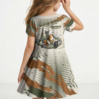 Wheek Squad Guinea Pig Kid Short Sleeve Dress Funny Military Tactical Camo Veggie Division Schematic