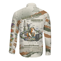 Wheek Squad Guinea Pig Long Sleeve Button Shirt Funny Military Tactical Camo Veggie Division Schematic