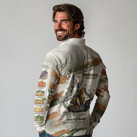 Wheek Squad Guinea Pig Long Sleeve Polo Shirt Funny Military Tactical Camo Veggie Division Schematic
