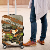 Wheek Squad Guinea Pig Luggage Cover Funny Military Tactical Camo Veggie Division Schematic
