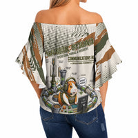 Wheek Squad Guinea Pig Off Shoulder Wrap Waist Top Funny Military Tactical Camo Veggie Division Schematic