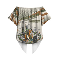 Wheek Squad Guinea Pig Off Shoulder Wrap Waist Top Funny Military Tactical Camo Veggie Division Schematic