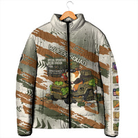 Wheek Squad Guinea Pig Padded Jacket Funny Military Tactical Camo Veggie Division Schematic