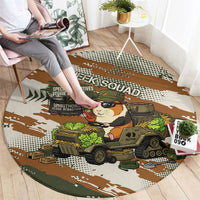 Wheek Squad Guinea Pig Round Carpet Funny Military Tactical Camo Veggie Division Schematic