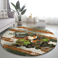 Wheek Squad Guinea Pig Round Carpet Funny Military Tactical Camo Veggie Division Schematic