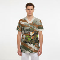 Wheek Squad Guinea Pig Scrub Top Funny Military Tactical Camo Veggie Division Schematic