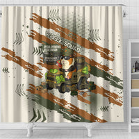 Wheek Squad Guinea Pig Shower Curtain Funny Military Tactical Camo Veggie Division Schematic