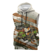 Wheek Squad Guinea Pig Sleeveless Hoodie Funny Military Tactical Camo Veggie Division Schematic