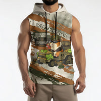 Wheek Squad Guinea Pig Sleeveless Hoodie Funny Military Tactical Camo Veggie Division Schematic