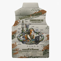 Wheek Squad Guinea Pig Sleeveless Puffer Jacket Funny Military Tactical Camo Veggie Division Schematic