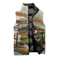 Wheek Squad Guinea Pig Sleeveless Puffer Jacket Funny Military Tactical Camo Veggie Division Schematic