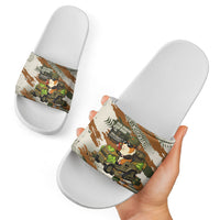 Wheek Squad Guinea Pig Slide Sandals Funny Military Tactical Camo Veggie Division Schematic