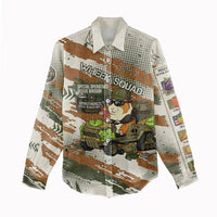 Wheek Squad Guinea Pig Women Casual Shirt Funny Military Tactical Camo Veggie Division Schematic