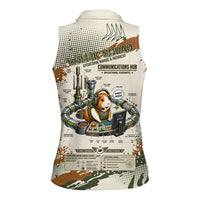 Wheek Squad Guinea Pig Women Sleeveless Polo Shirt Funny Military Tactical Camo Veggie Division Schematic