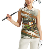 Wheek Squad Guinea Pig Women Sleeveless Polo Shirt Funny Military Tactical Camo Veggie Division Schematic