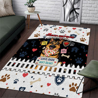 German Shepherd Home Security With A Heart Area Rug Officer Loyal Guard Dog Best Friend Mascot