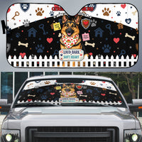 German Shepherd Home Security With A Heart Auto Sun Shade Officer Loyal Guard Dog Best Friend Mascot
