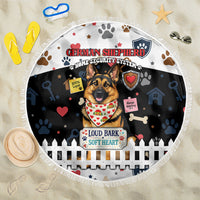 German Shepherd Home Security With A Heart Beach Blanket Officer Loyal Guard Dog Best Friend Mascot