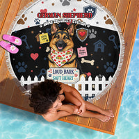German Shepherd Home Security With A Heart Beach Blanket Officer Loyal Guard Dog Best Friend Mascot