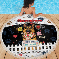 German Shepherd Home Security With A Heart Beach Blanket Officer Loyal Guard Dog Best Friend Mascot