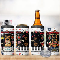 German Shepherd Home Security With A Heart 4 in 1 Can Cooler Tumbler Officer Loyal Guard Dog Best Friend Mascot