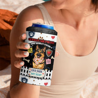 German Shepherd Home Security With A Heart 4 in 1 Can Cooler Tumbler Officer Loyal Guard Dog Best Friend Mascot