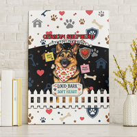 German Shepherd Home Security With A Heart Canvas Wall Art Officer Loyal Guard Dog Best Friend Mascot