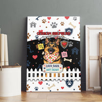 German Shepherd Home Security With A Heart Canvas Wall Art Officer Loyal Guard Dog Best Friend Mascot